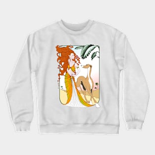 Fawn Greyhound with fantasy goddess. Crewneck Sweatshirt